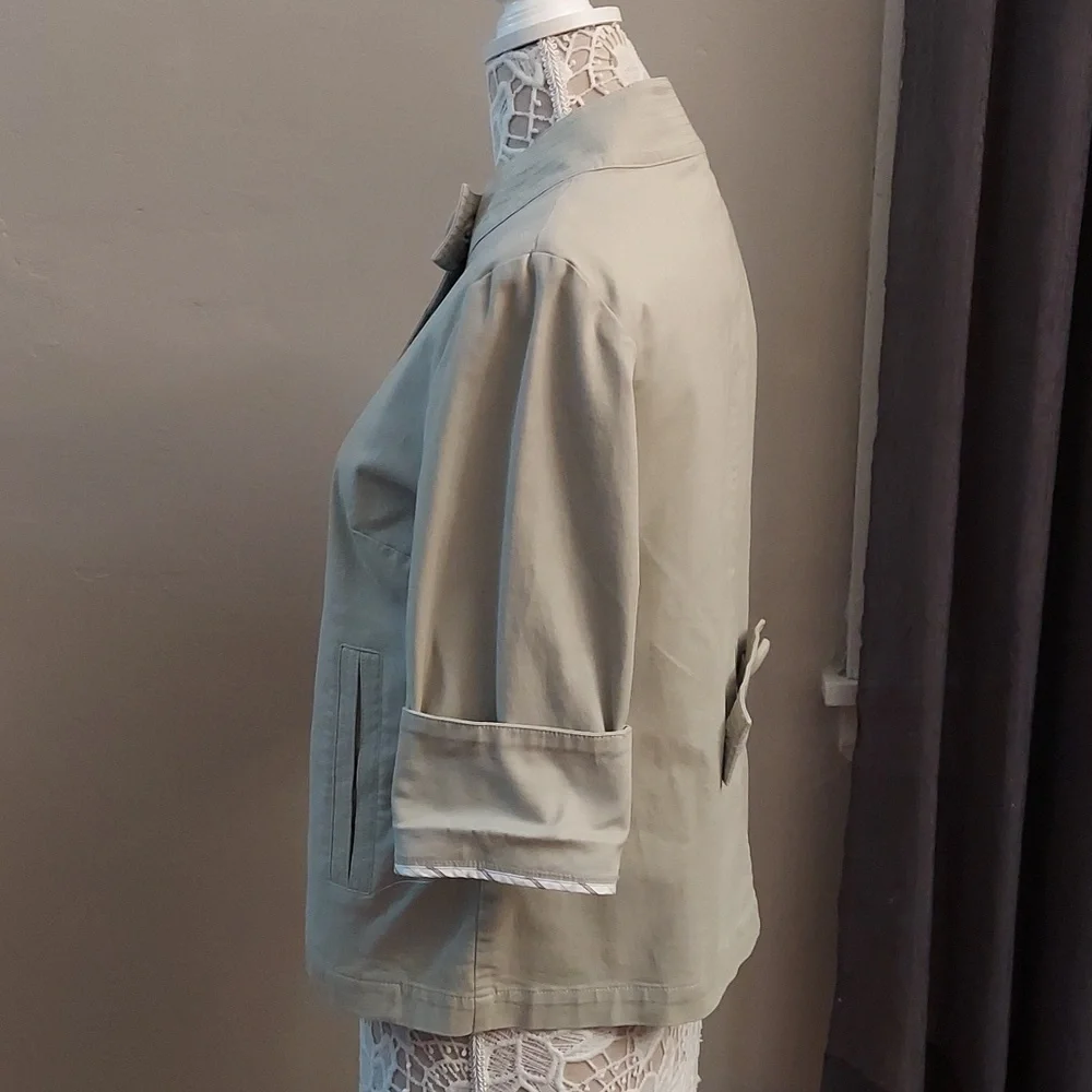 NWOT TALBOTS Chic Beige Button-Up 3/ 4 Length Sleeve sz S Jacket - Picture 7 of 11